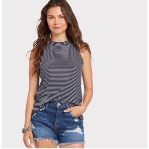 Evereve Peyton Jensen Open Back Stripe Tank Size S